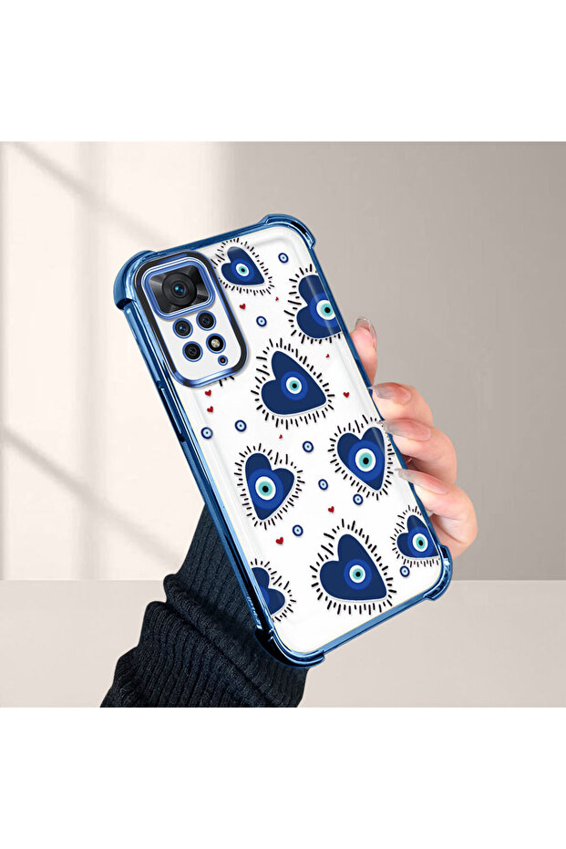 حافظة حماية من السيليكون الشفاف المتوافقة مع هاتف Xiaomi Redmi Note 11 Pro بنمط العين الشريرة - 2