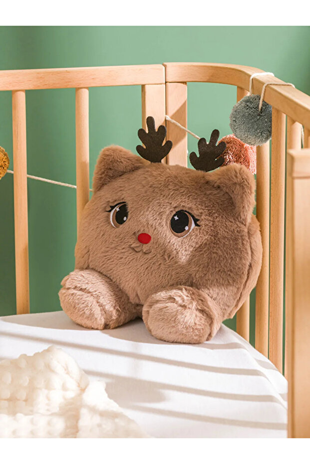 Brown Animal Figured Plush Baby Pillow