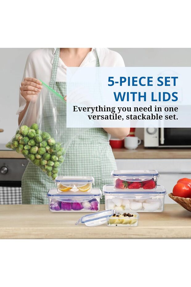 مجموعة صناديق تخزين طعام مستطيلة - 3