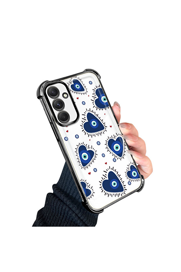 حافظة حماية من السيليكون الشفاف المتوافقة مع هاتف سامسونج جالاكسي A54 بنمط العين الشريرة - 3