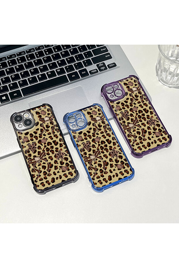 غطاء هاتف شفاف من السيليكون الناعم متوافق مع آيفون 13 مع طباعة نمط الفهد - 8