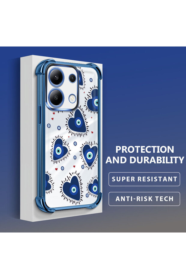 حافظة حماية من السيليكون الشفاف المتوافقة مع هاتف Xiaomi Redmi Note 13 بنمط العين الشريرة - 5