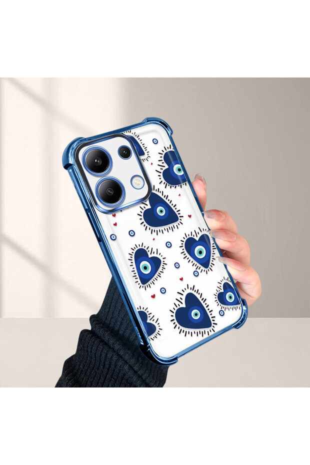 حافظة حماية من السيليكون الشفاف المتوافقة مع هاتف Xiaomi Redmi Note 13 بنمط العين الشريرة - 3