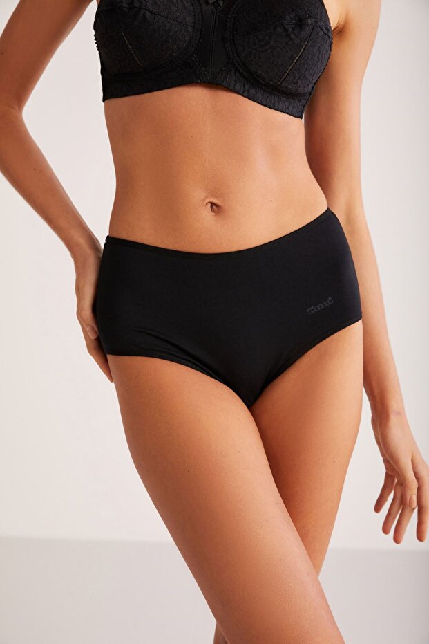 Kadın Basic 5 li Maxi Modal Külot Siyah - 4