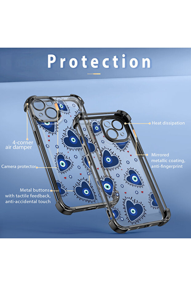 حافظة واقية من السيليكون الشفاف المتوافقة مع هاتف iPhone 16e بنمط العين الشريرة - 8