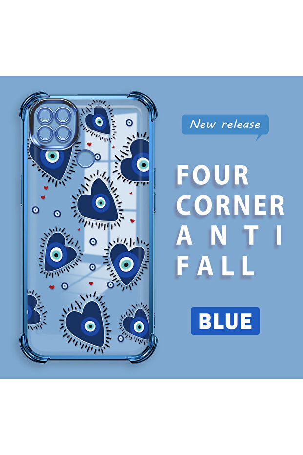 حافظة حماية من السيليكون الشفاف المتوافقة مع هاتف Xiaomi Redmi 9C بنمط العين الشريرة - 1