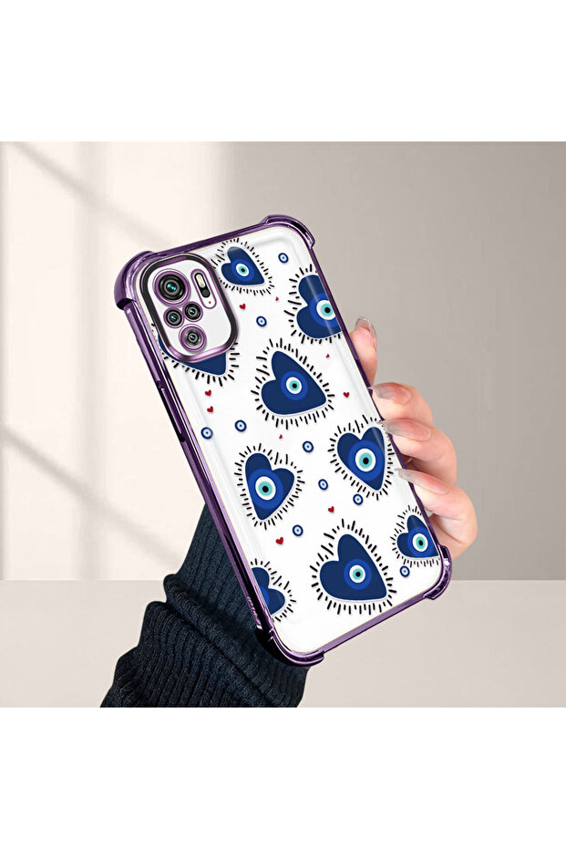 حافظة حماية من السيليكون الشفاف المتوافقة مع Xiaomi Poco M5S بنمط العين الشريرة - 2