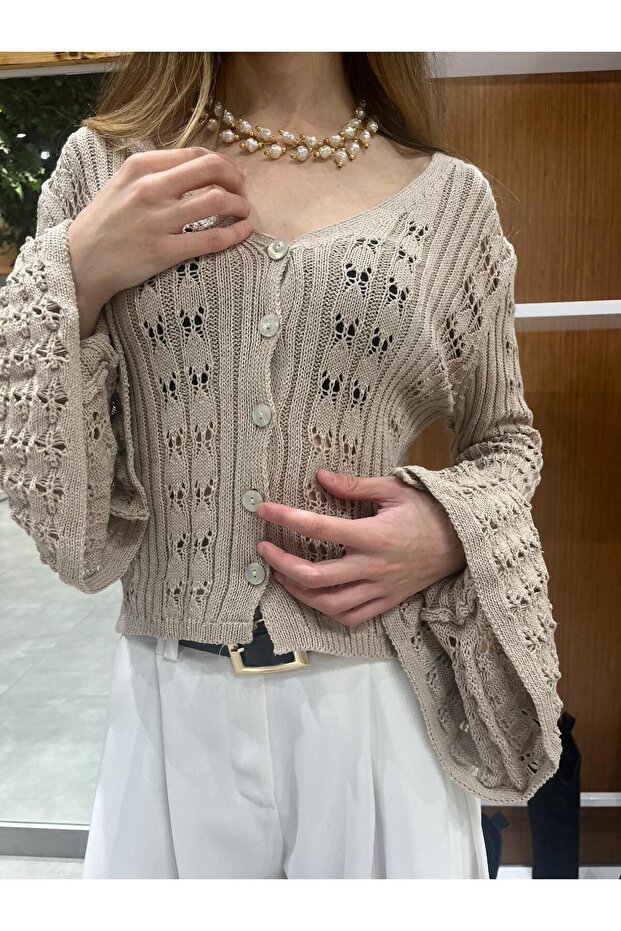 Fırfır Kollu Triko Hırka - 2