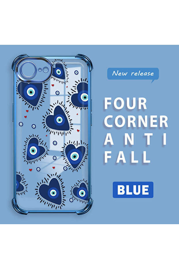 حافظة واقية من السيليكون الشفاف المتوافقة مع هاتف iPhone 16e بنمط العين الشريرة - 1