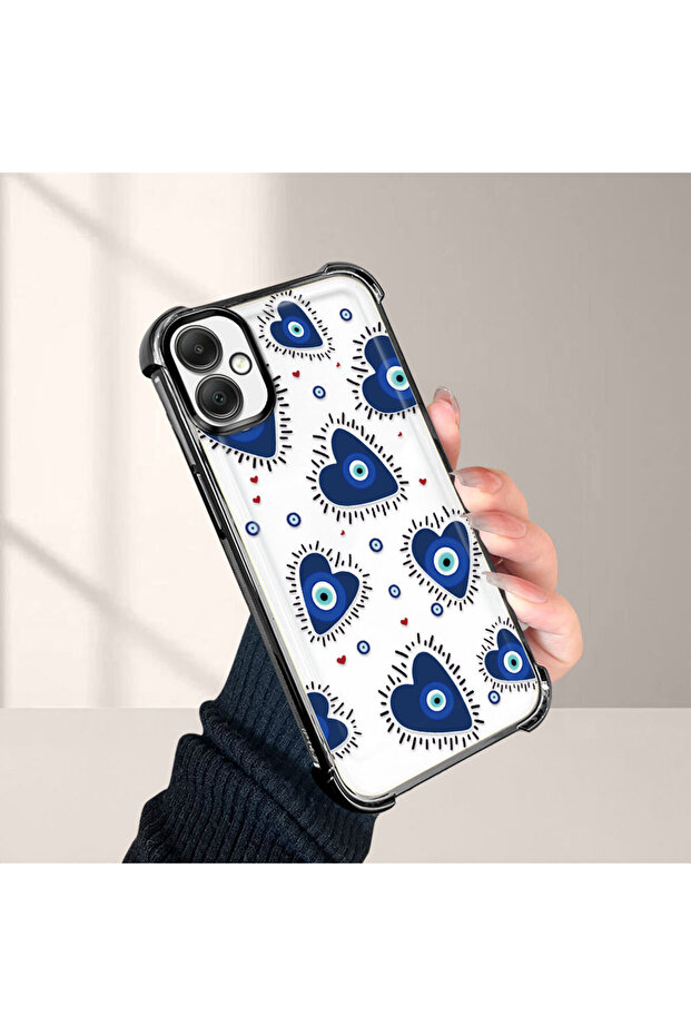 حافظة حماية من السيليكون الشفاف المتوافقة مع هاتف سامسونج جالاكسي A05 بنمط العين الشريرة - 2