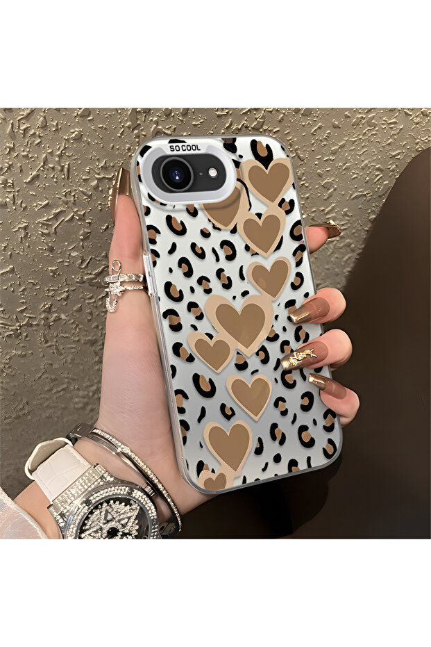 حافظة متوافقة مع هاتف iPhone 16e بنمط pardus، حافظة هاتف صلبة مضادة للسقوط - 1