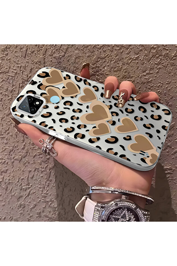 حافظة متوافقة مع هاتف Realme C21 بنمط pardus، حافظة هاتف صلبة مضادة للسقوط - 2