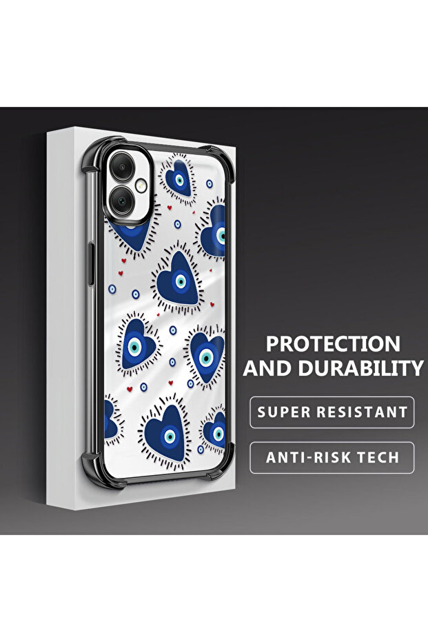 حافظة حماية من السيليكون الشفاف المتوافقة مع هاتف سامسونج جالاكسي A05 بنمط العين الشريرة - 4