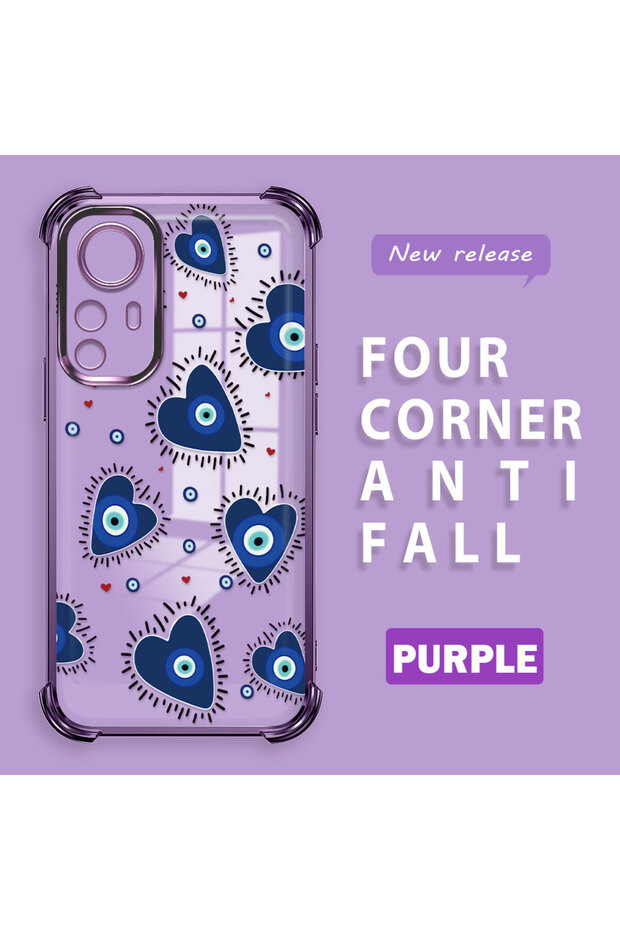 حافظة حماية من السيليكون الشفاف المتوافقة مع هاتف Xiaomi Mi 12T بنمط العين الشريرة - 1