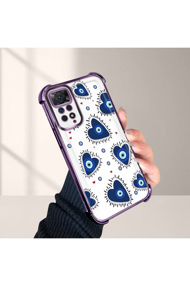 حافظة حماية من السيليكون الشفاف المتوافقة مع هاتف Xiaomi Redmi Note 11 Pro بنمط العين الشريرة - 2