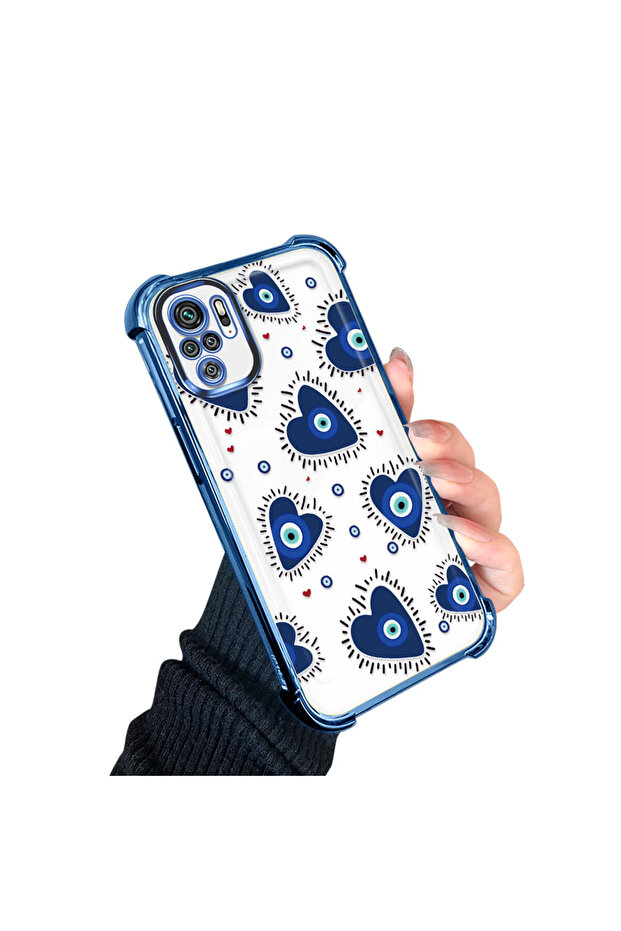 حافظة حماية من السيليكون الشفاف المتوافقة مع Xiaomi Poco M5S بنمط العين الشريرة - 3