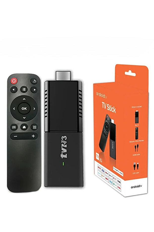 Blackbird Game Center 4K Ultra HD Android TV Stick - 8GB+128GB Depolama, Wi-Fi ve Bluetooth Kumandalı TV Çevirici