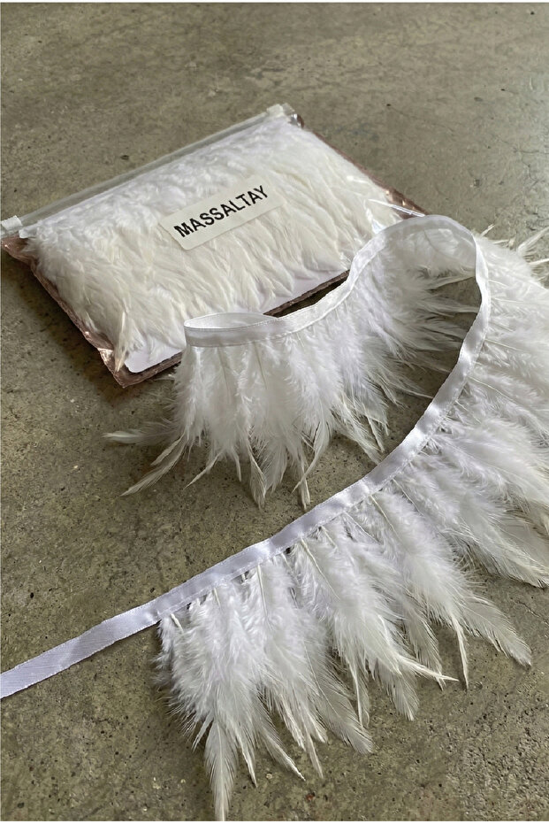 White Rooster Feather 1 Meter – Natural Decorative Feather, Hobby and Organization Decoration Material