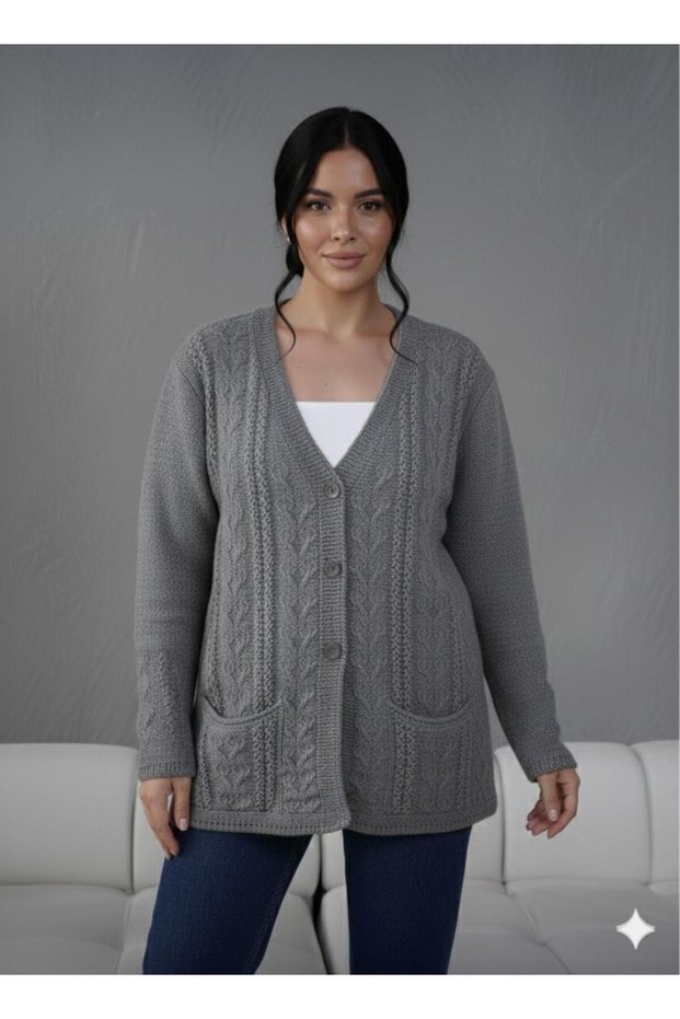 Women's Buttoned Soft Textured Knitwear Cardigan 567-400