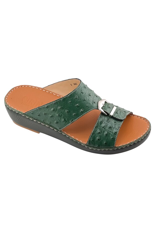 A E T Handmade Arabic Sandals For Men | Outdoor Mens Slippers | Full Genuine Ostrich Leather