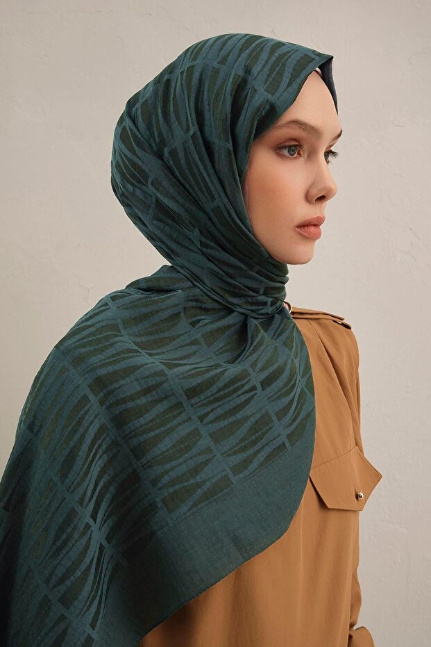 Lyocell Shawl - Match Pattern - Aly3-54 - Green
