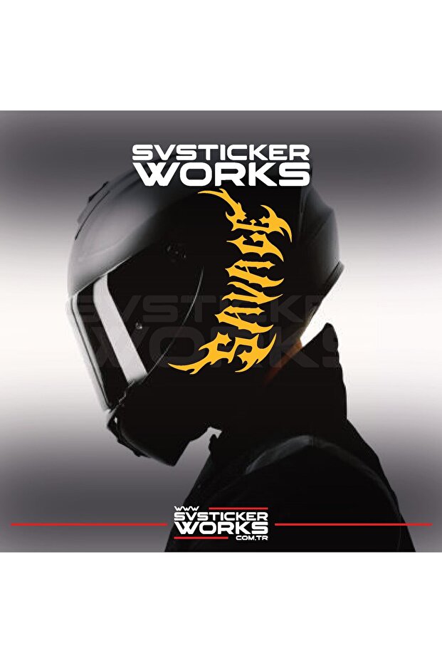 Savage helmet sticker compatible with all helmets one way 1 piece
