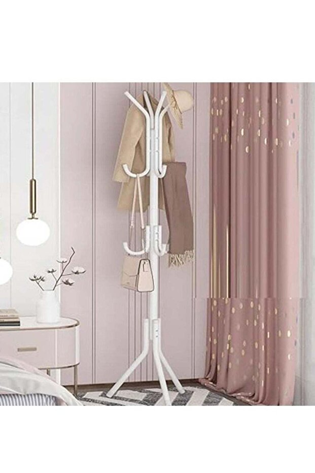 Coat Rack Coat Racks Free Standing Hat Rack Clothes Stand Coat Tree Coat Hanger, White