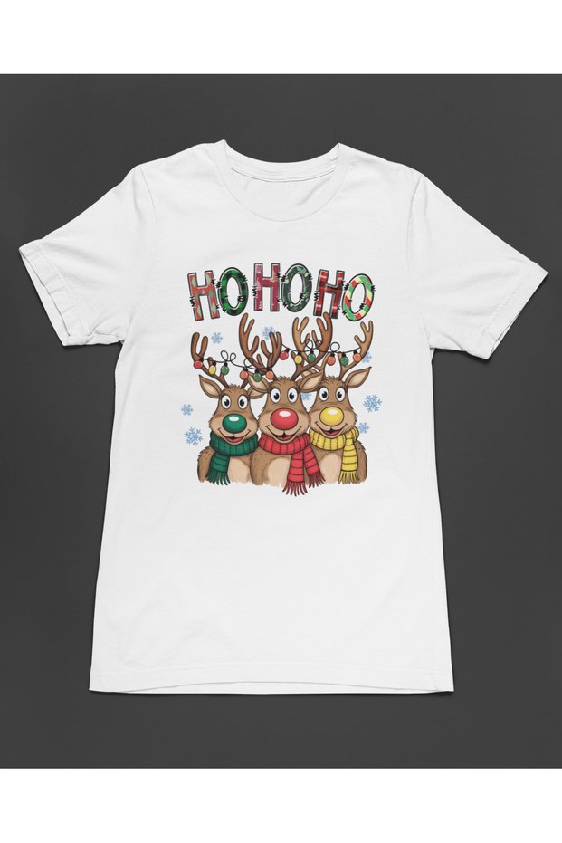 Ho Ho Ho Christmas Reindeer New Year Unisex T-Shirt T-Shirt