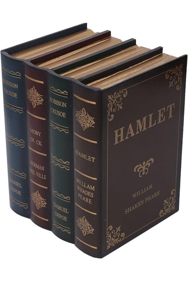 Decorative Book Box, Vintage Book-Shaped Trinket Storage (Small)