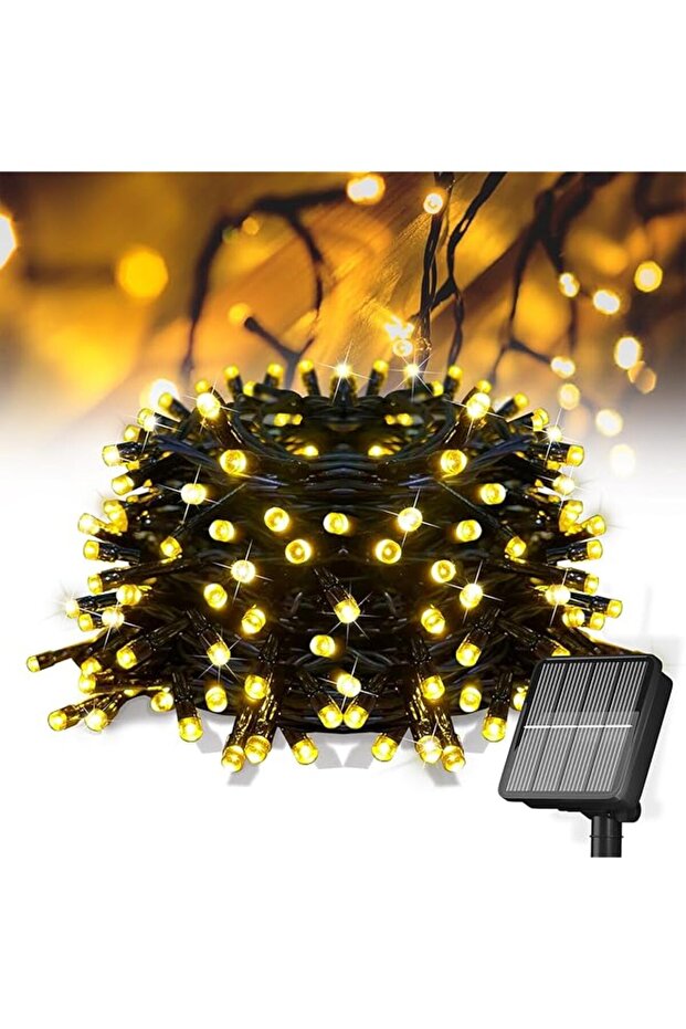 Solar Christmas Lights 100LED 12M Waterproof Solar String Lights (Warm White)