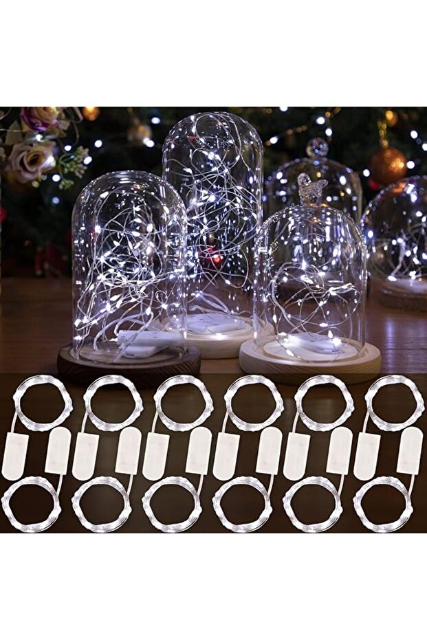 12 Pcs LED White Fairy Lights Battery Operated