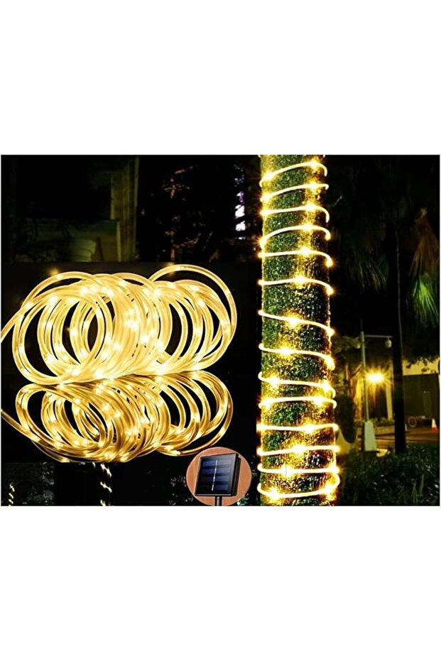 Solar Rope String Light 39FT 100 LED Warm White, 8 Modes