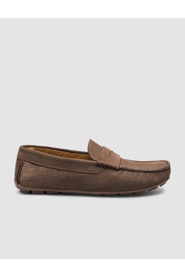 Genuine Leather Brown Summer Men's Loafer Shoes