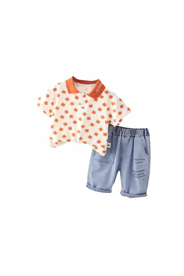 2‑Piece Baby Boy Suit T‑Shirt & Pants | 6 Years | Red & Blue | Cotton Blend | Comfortable