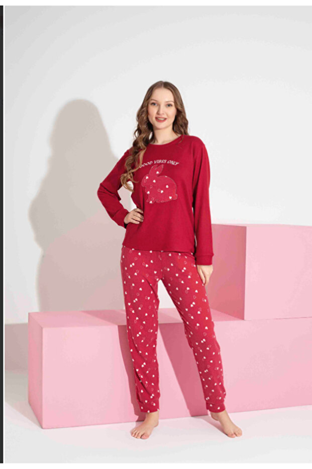 Red Thermal Women's Pajama Set
