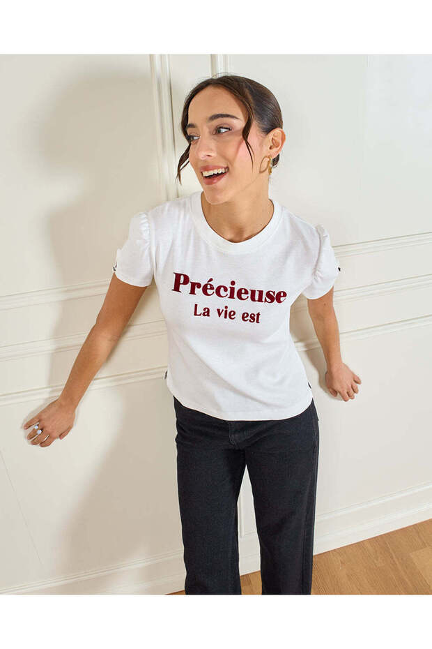 Flock Printed Tee - 5