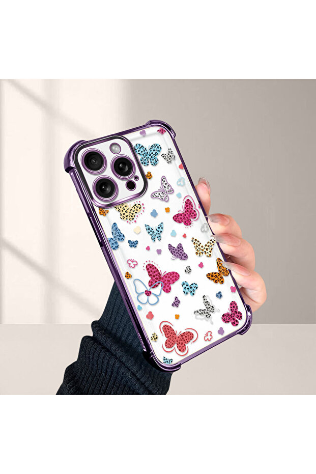 حافظة حماية من السيليكون الشفاف المتوافقة مع هاتف iPhone 15 Pro بأنماط الفراشة - 1