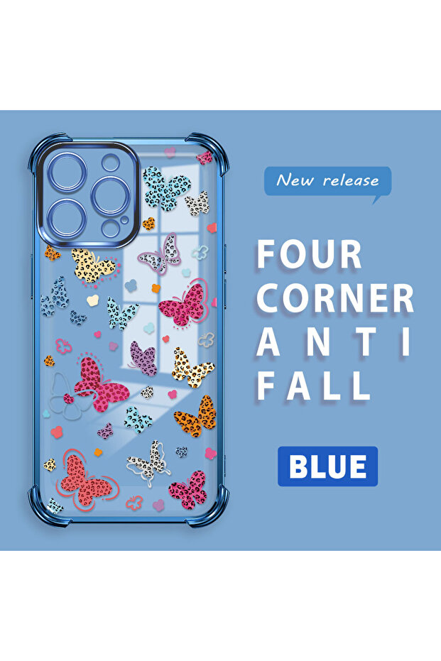 حافظة واقية من السيليكون الشفاف المتوافقة مع هاتف iPhone 14 Pro Max بأنماط الفراشة - 2