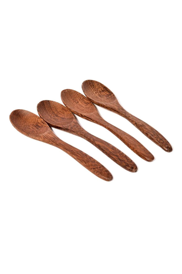طقم ملاعق وأدوات مائدة مكون من 4 قطع، بني اللون، 14.5 سم - 1