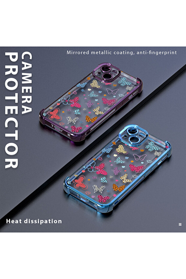 حافظة حماية من السيليكون الشفاف المتوافقة مع iPhone 16e بأنماط الفراشة - 8