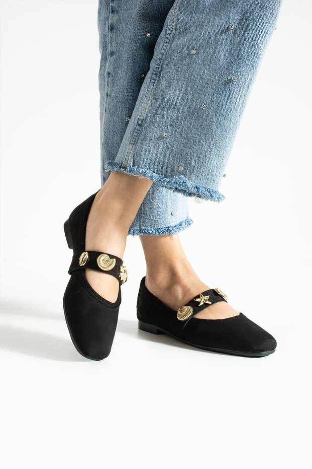Seashell Accessory Detailed Daily Wear Women's Ballerinas