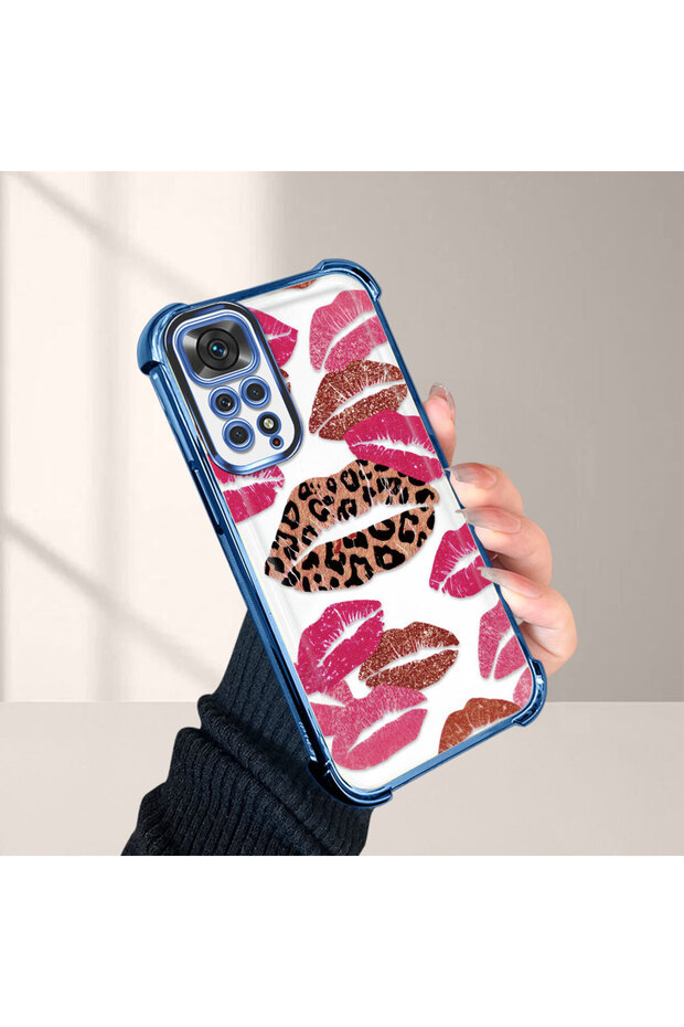 حافظة حماية من السيليكون الشفاف المتوافقة مع Xiaomi Redmi Note 11، بأنماط الشفاه - 5