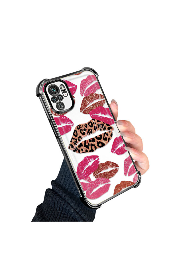 حافظة حماية من السيليكون الشفاف المتوافقة مع Xiaomi Poco M5S بأنماط الشفاه - 2