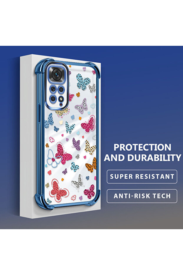 حافظة حماية من السيليكون الشفاف المتوافقة مع Xiaomi Redmi Note 11 بأنماط الفراشة - 5