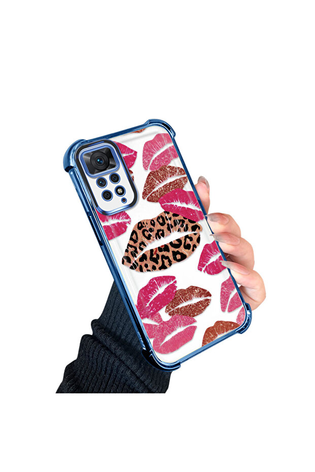 حافظة حماية من السيليكون الشفاف المتوافقة مع هاتف Xiaomi Redmi Note 11 Pro، بأنماط الشفاه - 2