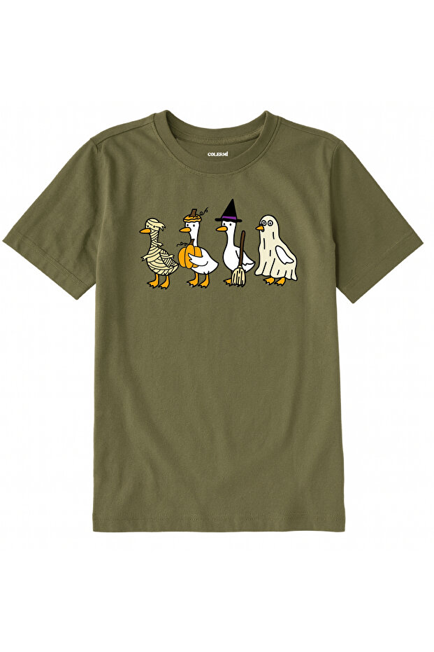 Cotton Fabric Children's T-Shirt – Costumed Geese Printed