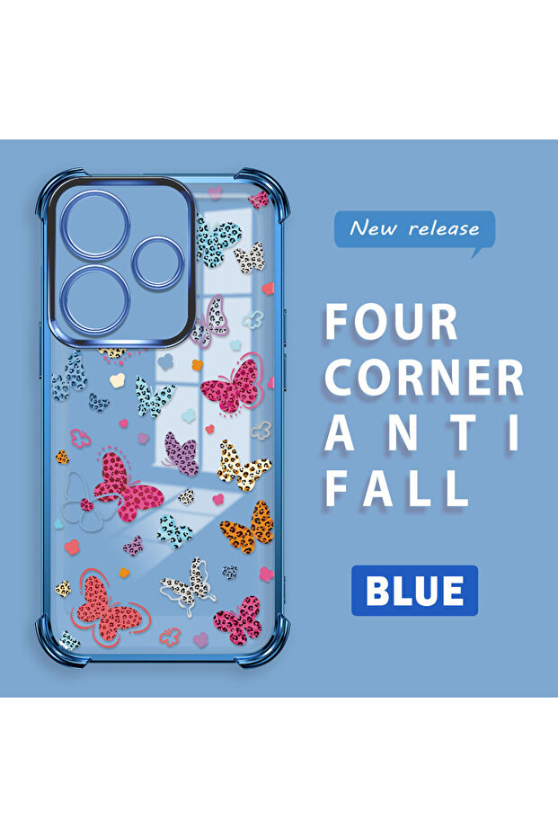 حافظة حماية من السيليكون الشفاف المتوافقة مع Xiaomi Redmi 13 بأنماط الفراشة - 2