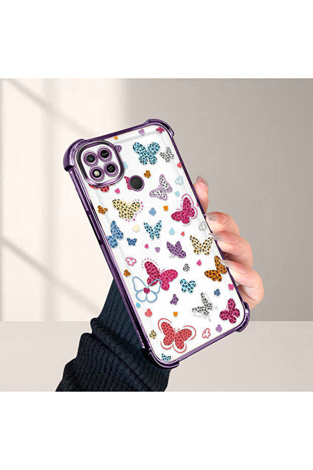 حافظة حماية من السيليكون الشفاف المتوافقة مع Xiaomi Redmi 9C بأنماط الفراشة - 1