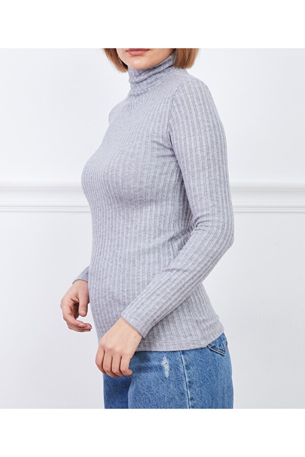 Zenne Corded Fabric Turtleneck Bodysuit Standard Size