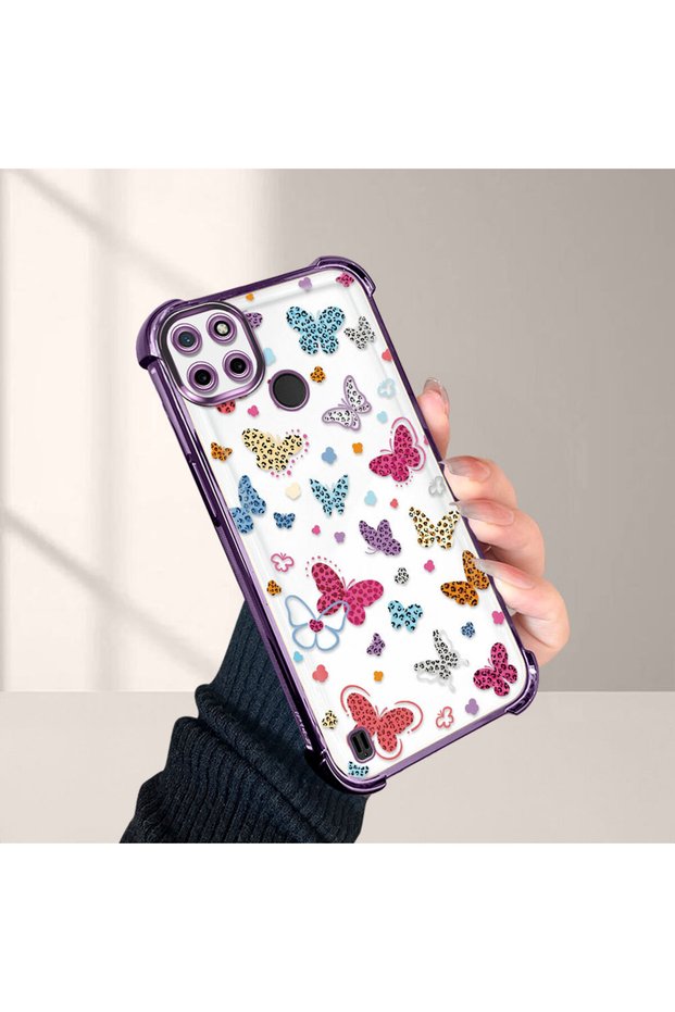 Realme C21Y/C25Y Compatible Transparent Silicone Flutter Protective Case Butterfly Patterns